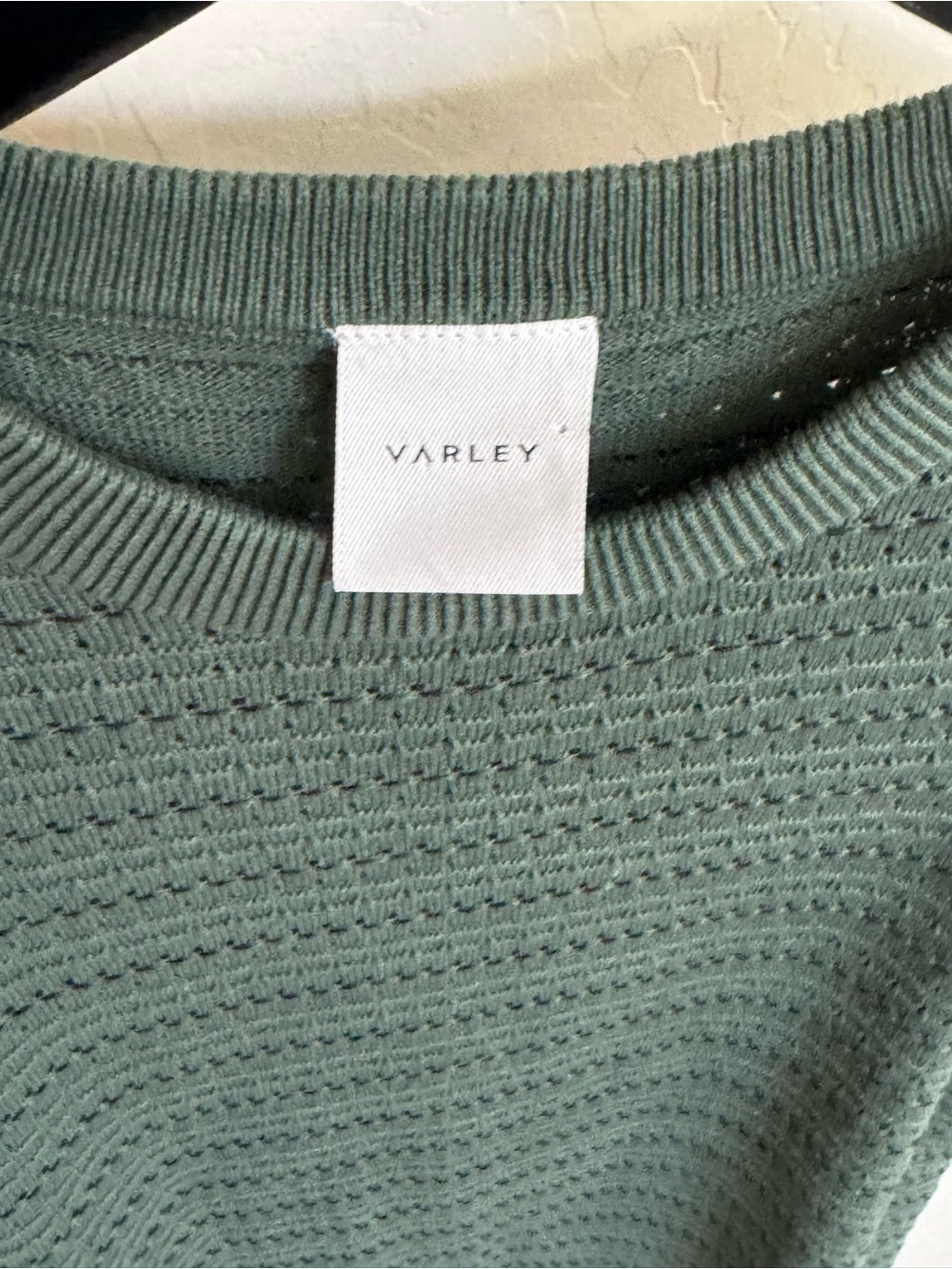 Varley Mindy Contrast Stitch Knit Shift Mini Dress Cilantro Green Medium EUC - Picture 2 of 6